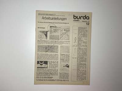 Фотография коллекционного экземпляра №70 журнала Burda 12/1975