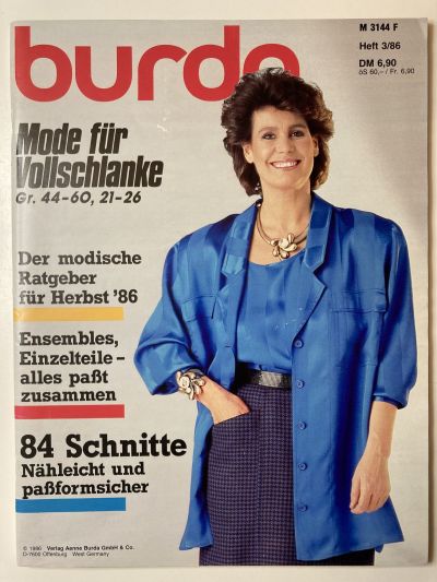 Фотография обложки журнала Burda Plus 3/1986