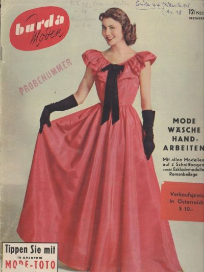 Фотография обложки журнала Burda 12/1952