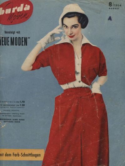 Фотография обложки журнала Burda 8/1954