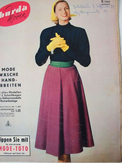 Фотография обложки журнала Burda 1/1953