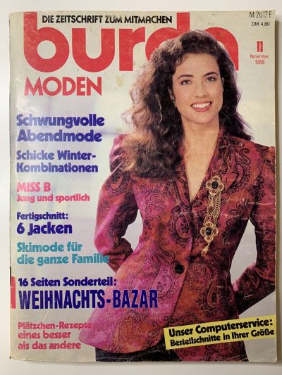Фотография обложки журнала Burda 11/1988