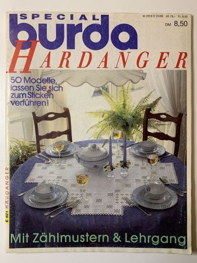 Фотография обложки журнала Burda Хардангер Hardanger E921 1988
