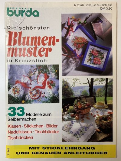 Фотография обложки журнала Burda Вышивка крестиком E245 1993